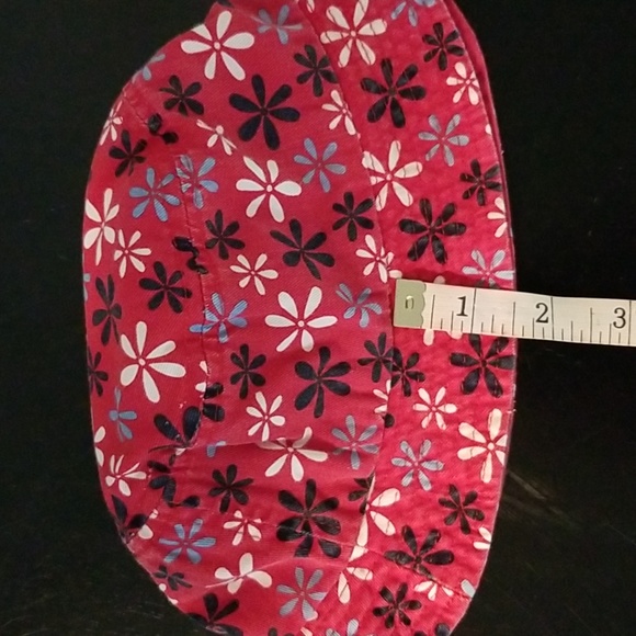 BABY's Red Daisy Patterned Cotton Bucket Hat - Picture 4 of 6